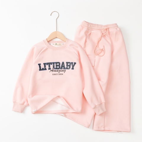 Bộ thời trang trẻ em - F07 8/14 nỉ in Litibaby
