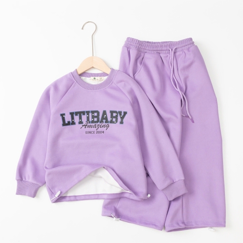 Bộ thời trang trẻ em - F07 8/14 nỉ in Litibaby