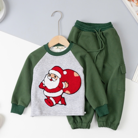 Bộ cotton trẻ em -F09 nỉ Noel 3/7