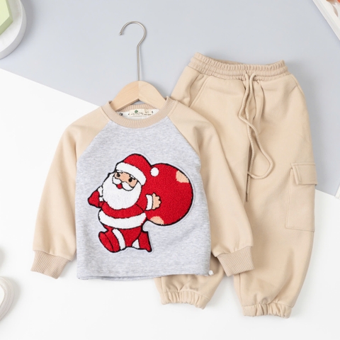 Bộ cotton trẻ em -F09 nỉ Noel 3/7