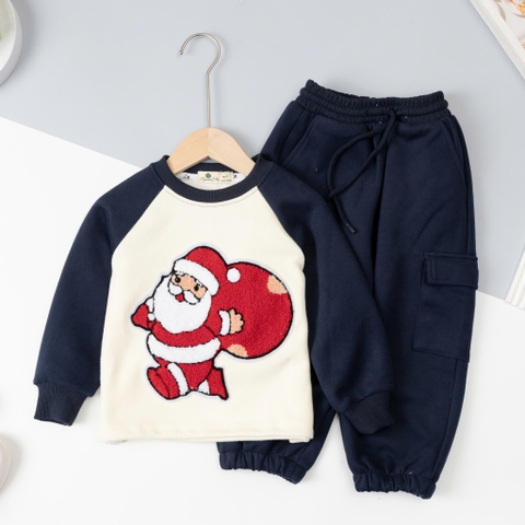 Bộ cotton trẻ em -F09 nỉ Noel 3/7