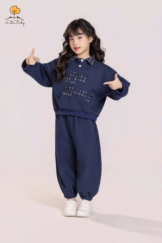 Bộ cotton trẻ em-bé trai ĐB001-cổ caro 2/7 tuổi