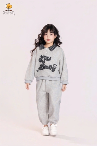 Bộ cotton trẻ em-bé trai ĐB001-cổ caro 2/7 tuổi