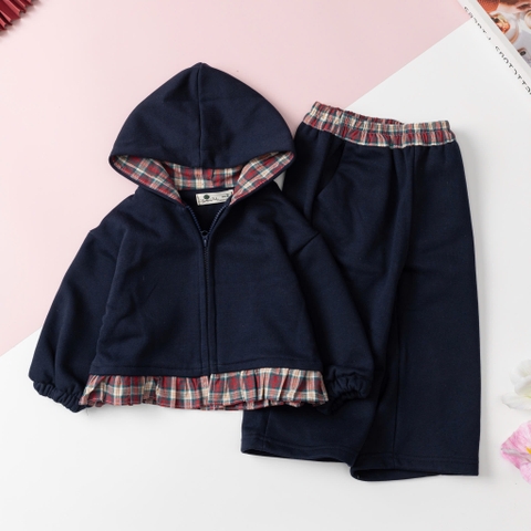 Bộ thời trang trẻ em-F04-nỉ khóa mũ 2/7 Tuổi