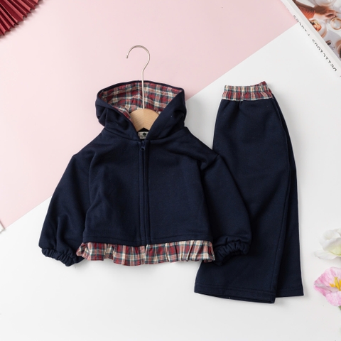 Bộ thời trang trẻ em-F04-nỉ khóa mũ 2/7 Tuổi