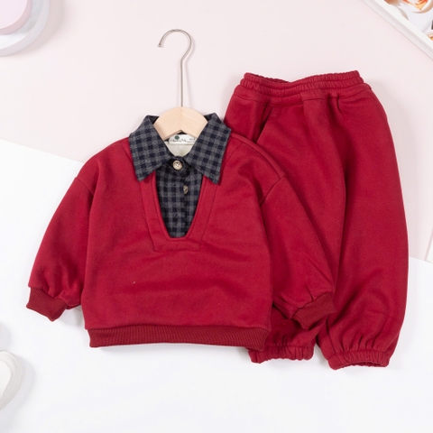 Bộ thời trang trẻ em - F04 2/7 cổ caro