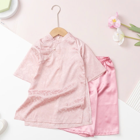 Áo dài trẻ em - AD02 2/12- Lụa trơn BG