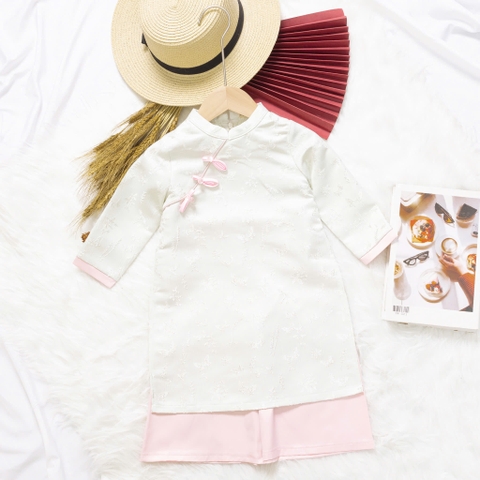 Áo dài trẻ em - AD02 2/12- Gấm hoa BG