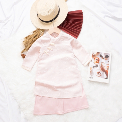 Áo dài trẻ em - AD02 2/12- Gấm hoa BG