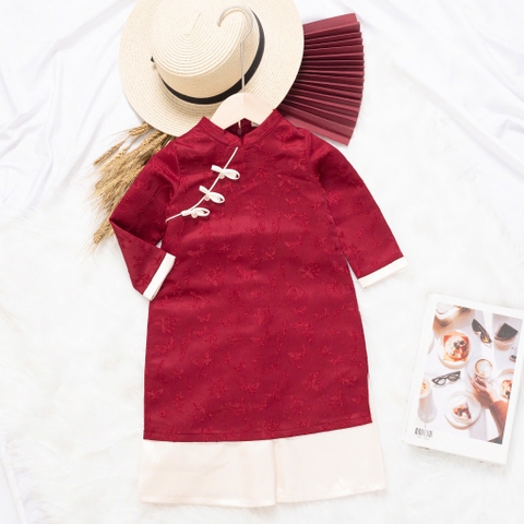 Áo dài trẻ em - AD02 2/12- Gấm hoa BG