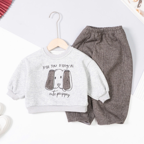 Bộ thời trang trẻ em - F04 2/7 thêu chó