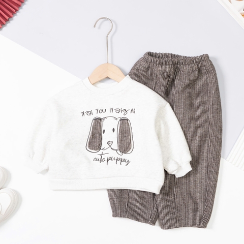 Bộ thời trang trẻ em - F04 2/7 thêu chó
