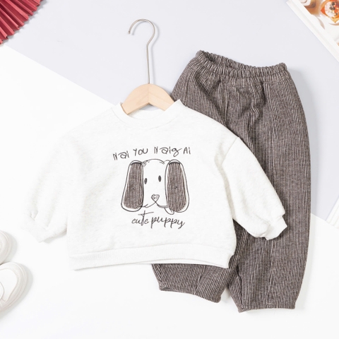Bộ thời trang trẻ em - F04 2/7 thêu chó