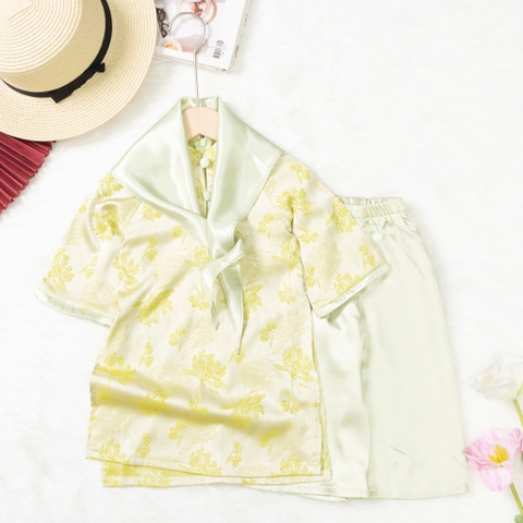 Áo dài trẻ em - AD02 2/12-Lụa kèm khăn