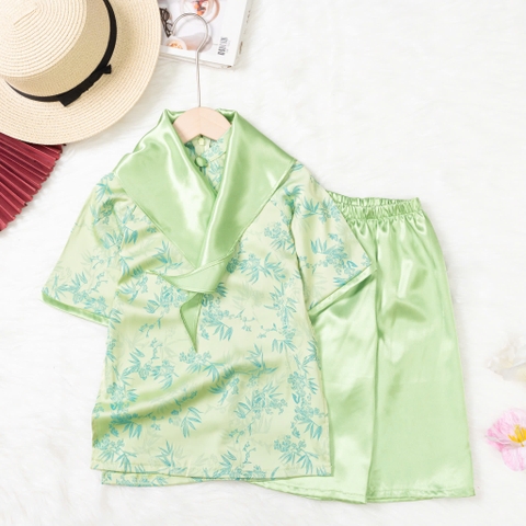 Áo dài trẻ em - AD02 2/12-Lụa kèm khăn