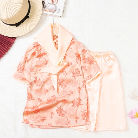 Áo dài trẻ em - AD02 2/12-Lụa kèm khăn