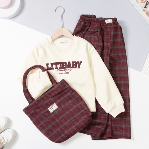 Bộ thời trang trẻ em - F04 8/16 quần suông