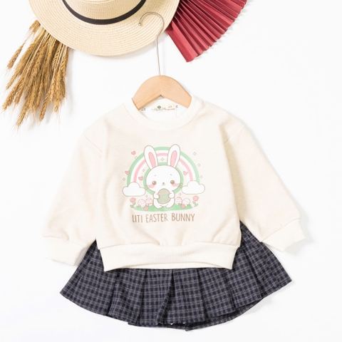 Bộ thời trang trẻ em - F04 2/12 nỉ chân váy