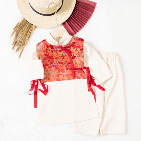 Áo dài trẻ em - AD02 1/7 BT gấm dây