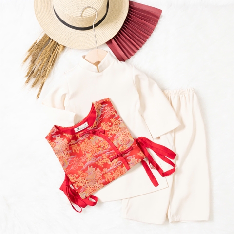 Áo dài trẻ em - AD02 1/7 BT gấm dây