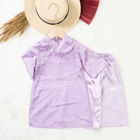 Áo dài trẻ em - AD02 2/12- Lụa trơn BG