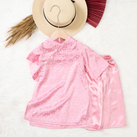 Áo dài trẻ em - AD02 2/12- Lụa trơn BG