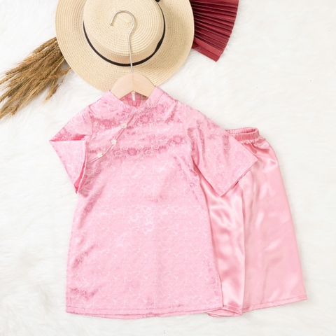 Áo dài trẻ em - AD02 2/12- Lụa trơn BG