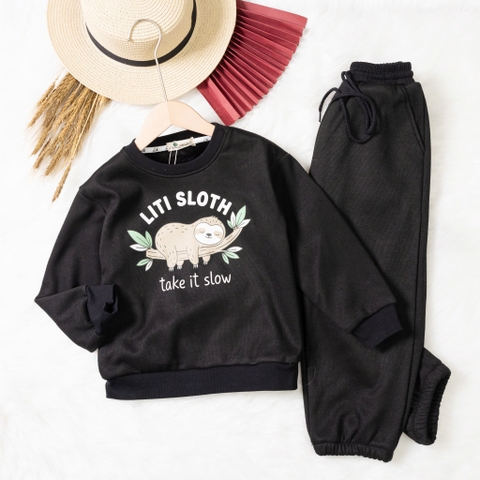 Bộ thời trang trẻ em - F07 8/14 nỉ cú mèo