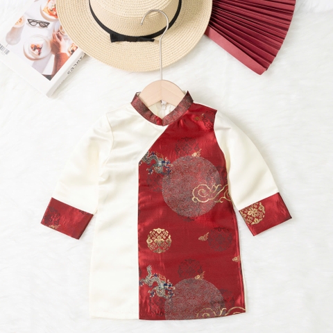 Áo dài trẻ em - AD02 1/7 BT gấm phối
