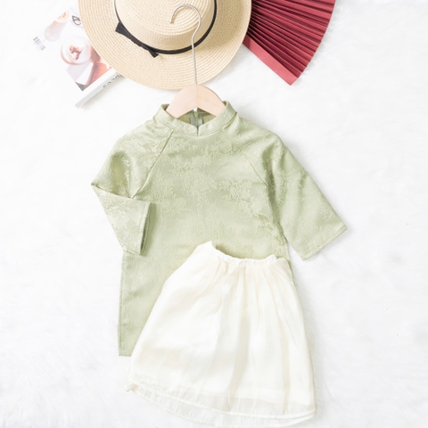 Áo dài trẻ em - AD03 2/10 gấm chân váy