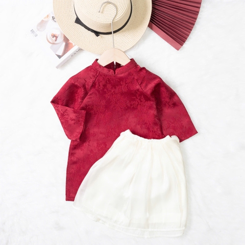 Áo dài trẻ em - AD03 2/10 gấm chân váy