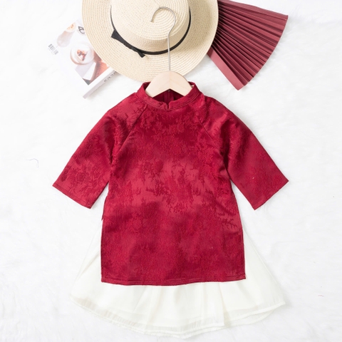 Áo dài trẻ em - AD03 2/10 gấm chân váy