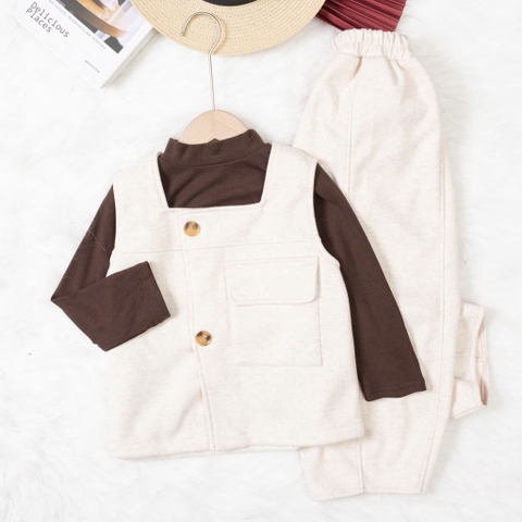 Bộ thời trang trẻ em - F04 1/7 nỉ gile