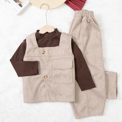 Bộ thời trang trẻ em - F04 1/7 nỉ gile