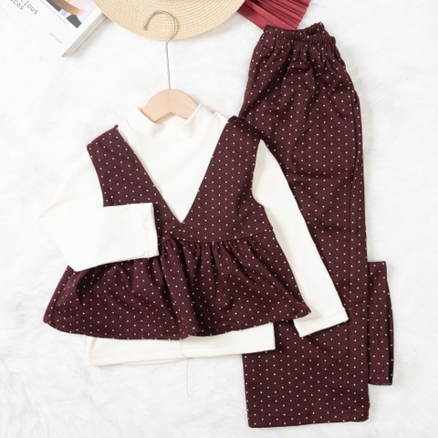 Bộ thời trang trẻ em - F04 2/7 BG chấm bi