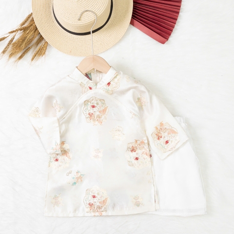 Áo dài trẻ em - AD03 1/7 gấm ánh tơ