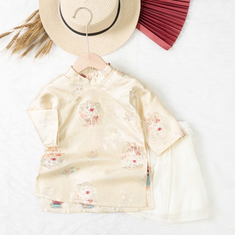 Áo dài trẻ em - AD03 1/7 gấm ánh tơ