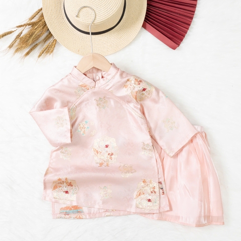 Áo dài trẻ em - AD03 1/7 gấm ánh tơ