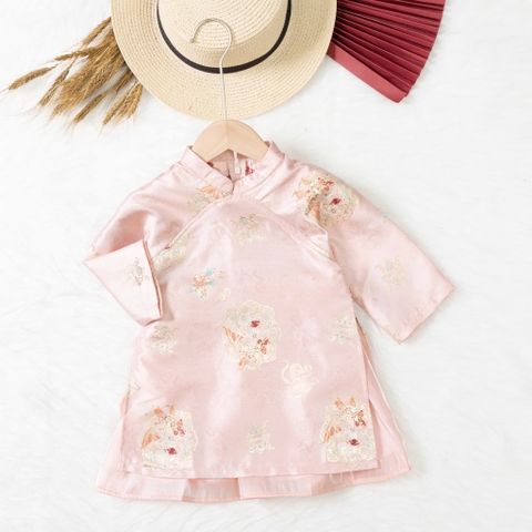 Áo dài trẻ em - AD03 1/7 gấm ánh tơ