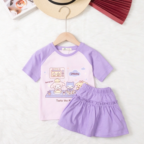 Bộ cotton trẻ em-bé gái G003 2/10