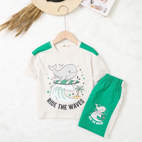 Bộ cotton trẻ em - bé trai B003 2/10-TS12