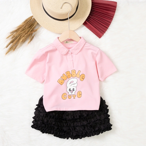 Bộ cotton trẻ em - bé gái G001 4/12-TS05