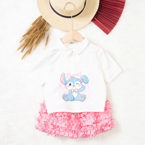 Bộ cotton trẻ em - bé gái G001 4/12-TS05