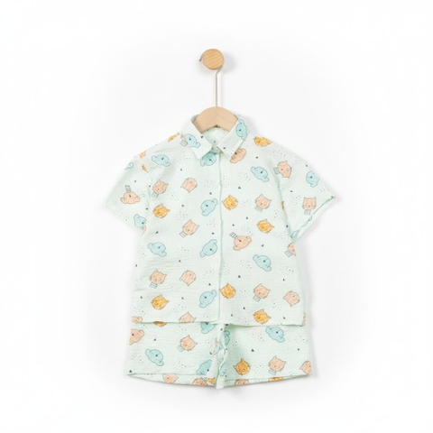 Bộ cotton trẻ em - bé trai B002 size 4/10T