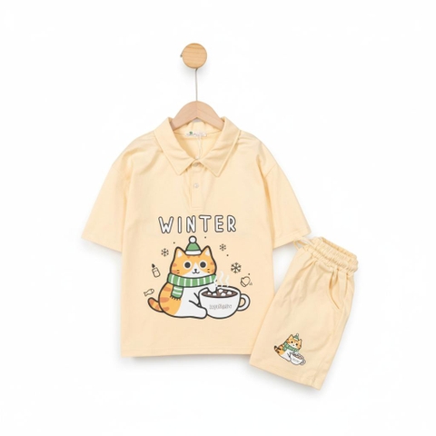 Bộ cotton trẻ em - bé gái G001 6/14-TS24