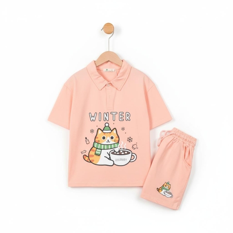 Bộ cotton trẻ em - bé gái G001 6/14-TS24