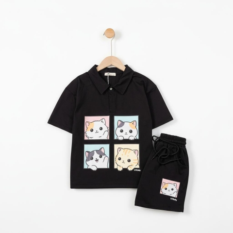 Bộ cotton trẻ em - bé gái G001 6/14-TS24
