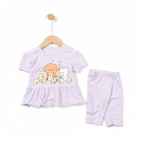 Bộ cotton trẻ em - bé gái G005 1/7 TS29