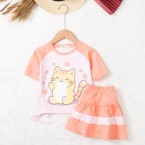 Bộ cotton trẻ em - bé gái G002 4/10-H551