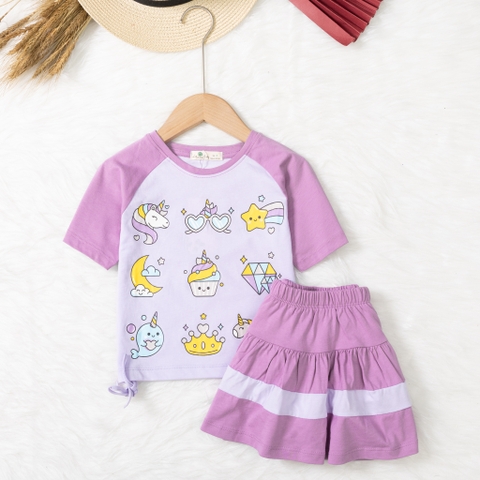 Bộ cotton trẻ em - bé gái G002 4/10-H551